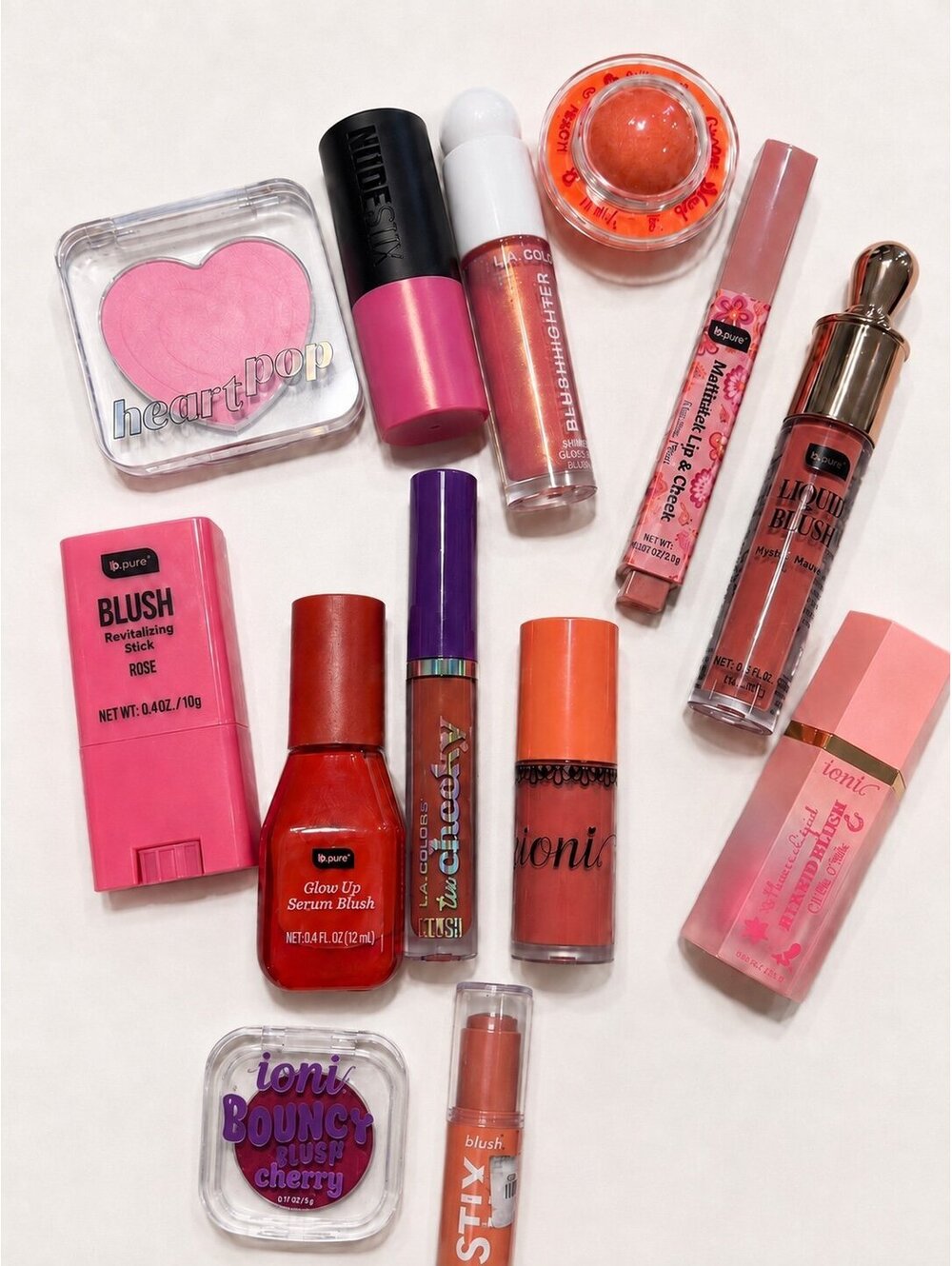 13 pc Blush Lot NUDESTIX Ioni B.Pure Heart Pop